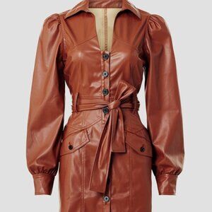 Faux Leather Mini Dress